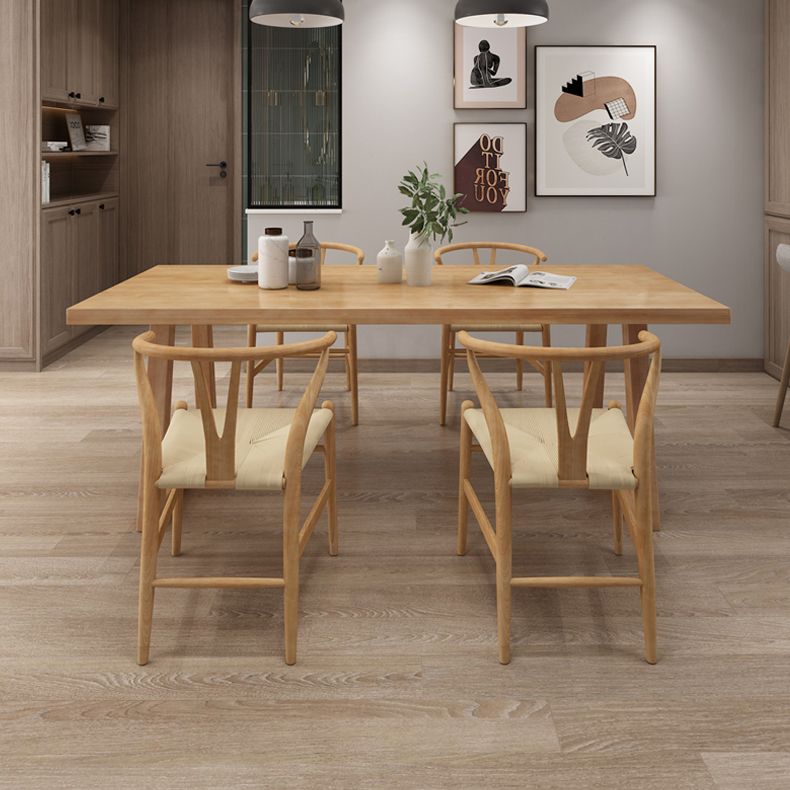 Pine Solid Wood Rectangle Table Modern Dining Table in Nature with Double Pedestal Clearhalo ' dining_table' 'Dining Tables & Seating' 'Dining Tables' 'furn' 'furn_dining_table' 'Furniture' 'furniture_dining_table' 'Kitchen & Dining Furniture' 'kitchen&dining_furn' 'kitchen' 'kitchen_dining_table' 1200x1200_a65d7d08-5dd3-4027-82fa-757e6215de00
