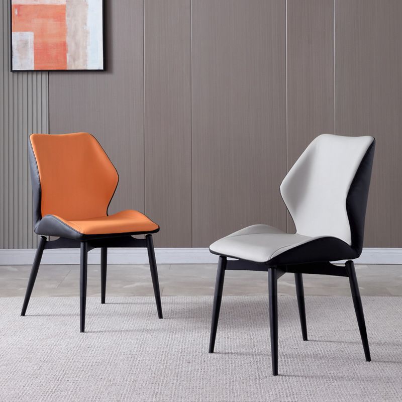 Contemporary Indoor Side Chair Wingback Metal Upholstered Dining Room Chair Clearhalo ' kitchen&dining_furn' 'Dining Chairs' 'Dining Tables & Seating' 'dining_chair' 'furn' 'furn_dining_chair' 'Furniture' 'furniture_dining_chair' 'Kitchen & Dining Furniture' 'kitchen' 1200x1200_a65eab4d-a63f-4d2e-9534-e04fe054f610