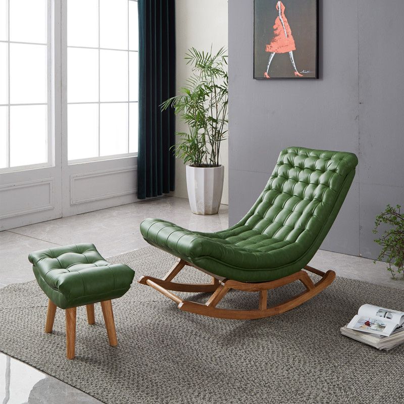 Chaise à bascule moderne en cuir en cuir