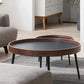 Round Wooden Coffee Table Black Tray Top Cocktail Table with 4 Legs Clearhalo 'Coffee & Accent Tables' 'Coffee Tables' 'coffee_tables' 'furn' 'furn_coffee_tables' 'Furniture' 'Living Room Furniture' 1200x1200_a65fbe80-26d5-4889-8cf2-9859bfbaef32