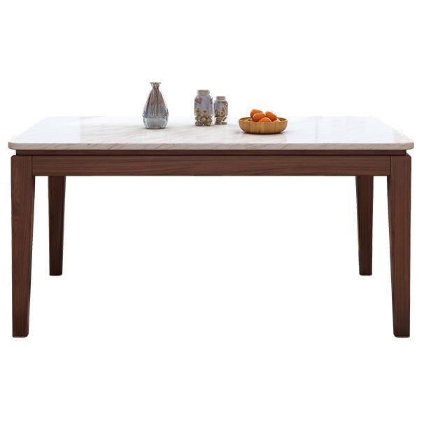 Solid Wood Mid-Century Modern Table Rectangle Marble Top Table for Kitchen Clearhalo ' dining_table' 'Dining Tables & Seating' 'Dining Tables' 'furn' 'furn_dining_table' 'Furniture' 'furniture_dining_table' 'Kitchen & Dining Furniture' 'kitchen&dining_furn' 'kitchen' 'kitchen_dining_table' 1200x1200_a6602d72-3795-4b29-ad4b-a8ab7fefdd13