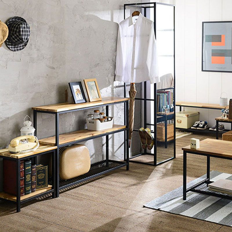 Midden-eeuwse moderne ijzeren console banken tafel rechthoek dennen eindtafel voor hal