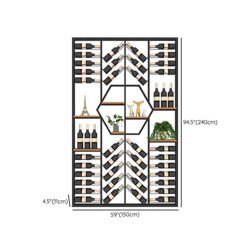 Metalen vloer fles wijnrek moderne zwarte wijnhouder met plank