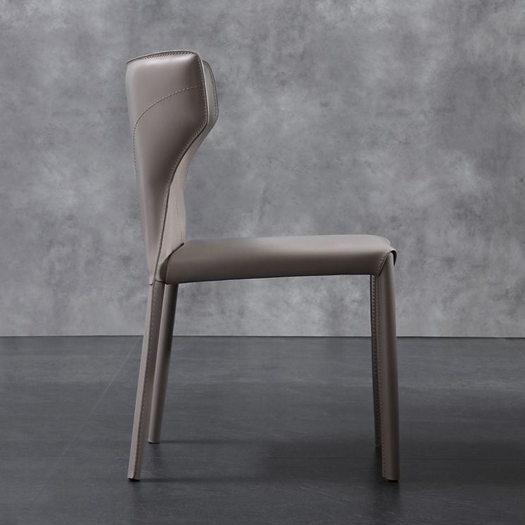 Modern Style Leather Dining Side Chair Wingback Side Armless Chair for Restaurant Use Clearhalo 'Dining Chairs' 'Dining Tables & Seating' 'dining_chair' 'furn' 'furn_dining_chair' 'Furniture' 'Kitchen & Dining Furniture' 1200x1200_a662ce73-7865-499b-8167-6f4dd49d364d
