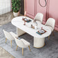 Oval Sintered Stone Dining Table Traditional Luxury Double Pedestal Table Clearhalo 'Dining Tables & Seating' 'Dining Tables' 'dining_table' 'furn' 'furn_dining_table' 'Furniture' 'furniture_dining_table' 'Kitchen & Dining Furniture' 'kitchen' 'kitchen_dining_table' 1200x1200_a664713b-0f52-4a96-ab53-73bae6389ab4