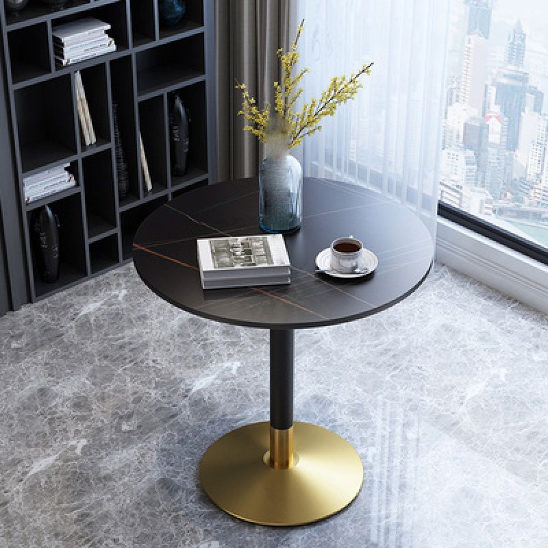 Glam Style Stone Top Dinette Table Metal Base Dining Table for Coffee Shop Clearhalo 'Dining Tables & Seating' 'Dining Tables' 'dining_table' 'Furniture' 'furniture_dining_table' 'Kitchen & Dining Furniture' 'kitchen' 'kitchen_dining_table' 1200x1200_a664fe35-2e52-4351-8ac2-b00dc55f36f3
