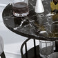 Glam Style Iron Marble Bar Table Indoor Pedestal Bistro Table - 21.6"W x 41.3"H Clearhalo 'Bar Furniture' 'Bar Tables' 'bar_tables' 'furn' 'furn_bar_tables' 'Furniture' 'furniture_bar_tables' 'Kitchen & Dining Furniture' 'kitchen&dining_furn' 'kitchen' 1200x1200_a66573ca-82f5-4c1b-be49-e1c2c785817c