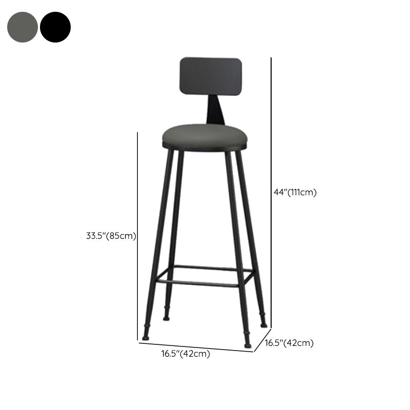 Industrial Style Armless Counter Stool Faux Leather Counter-height Stool Clearhalo 'Bar Furniture' 'Bar Stools' 'bar_stools' 'furn' 'furn_bar_stools' 'Furniture' 'Kitchen & Dining Furniture' 1200x1200_a665a6a9-d971-493d-b21c-f6eda3bc2685