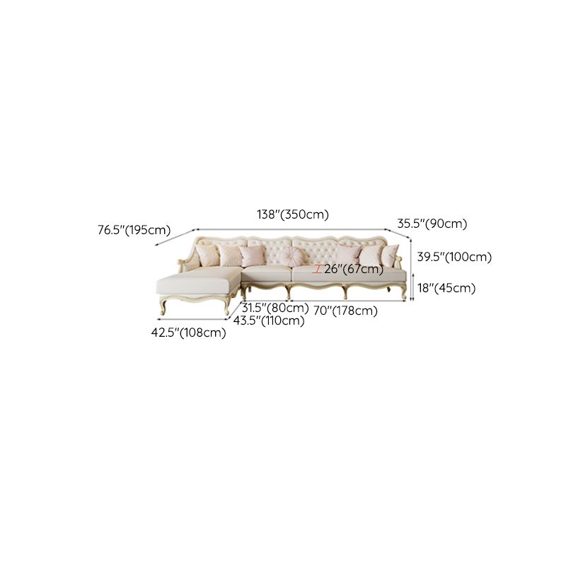 Traditional Genuine Leather Sectional Tufted Back Sloped Arm Sectional Clearhalo 'furn' 'furn_sectionals' 'Furniture' 'Living Room Furniture' 'Sectionals' 1200x1200_a665f41e-3766-48bc-908b-24fc5af52269