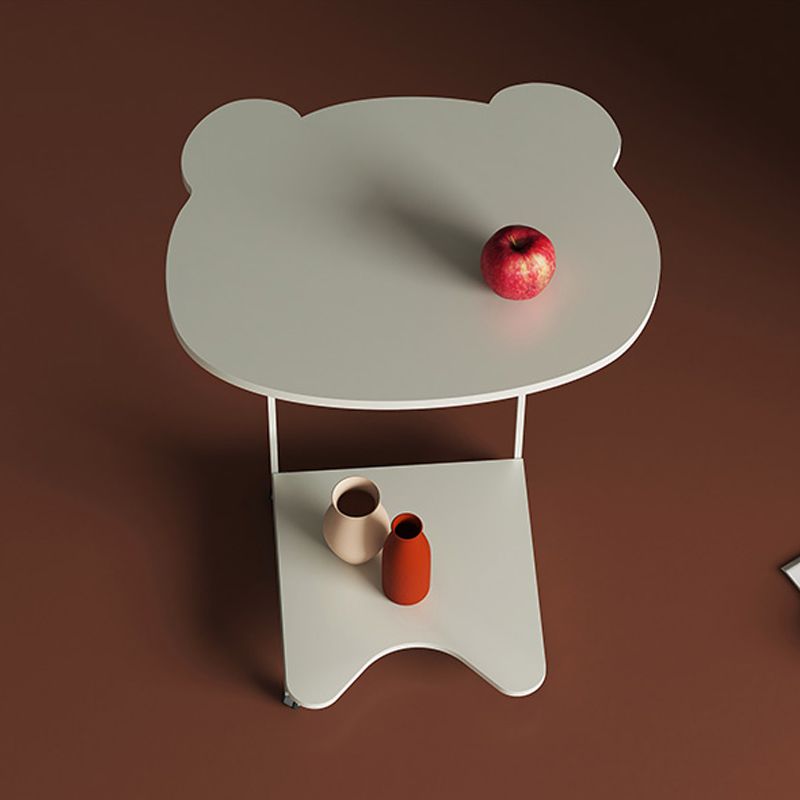 Mid-Century with Shelf Round Double Tier Living Room Side Table