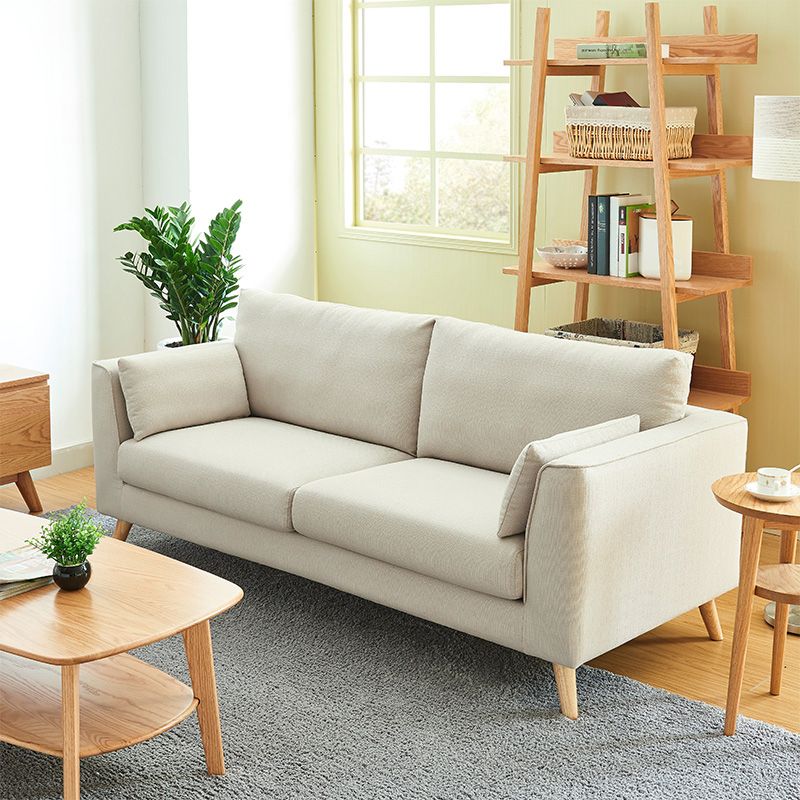 Linen Modern Standard Sofa Loose Back 33"W Square Arm Sofa Sofa Clearhalo 'furn' 'furn_sofas' 'Furniture' 'furniture_sofas' 'Living Room Furniture' 'Sofa' 'sofas' 1200x1200_a666b65c-0b3d-4c38-a003-e0514940cba8