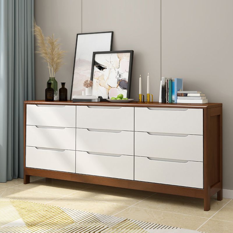 Casse di stoccaggio moderno di stoccaggio in legno da 16 "W con cassetti