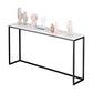 Scratch Resistant Marble Top Console Table with Black Steel Trestle Base Clearhalo 'Console Tables' 'console_tables' 'Entry & Mudroom Furniture' 'furn' 'furn_console_tables' 'Furniture' 1200x1200_a66c0939-1713-48f5-9562-1899ea7c1b7a