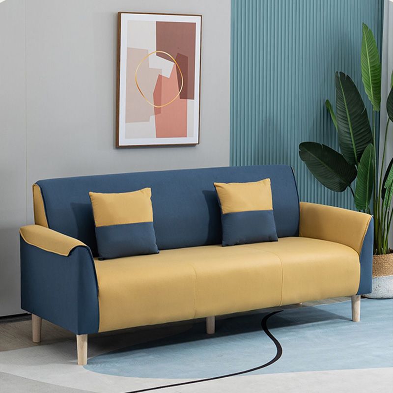 25.59" Wide Faux Leather Loveseat Scandinavian Flared Arm Sofa Clearhalo 'furn' 'furn_sofas' 'Furniture' 'Living Room Furniture' 'Sofa' 'sofas' 1200x1200_a66d53ad-6760-43ed-be63-d03943debdb3