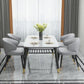 Slate and Metal Table Modern Minimalist Home Rectangular Dining Table