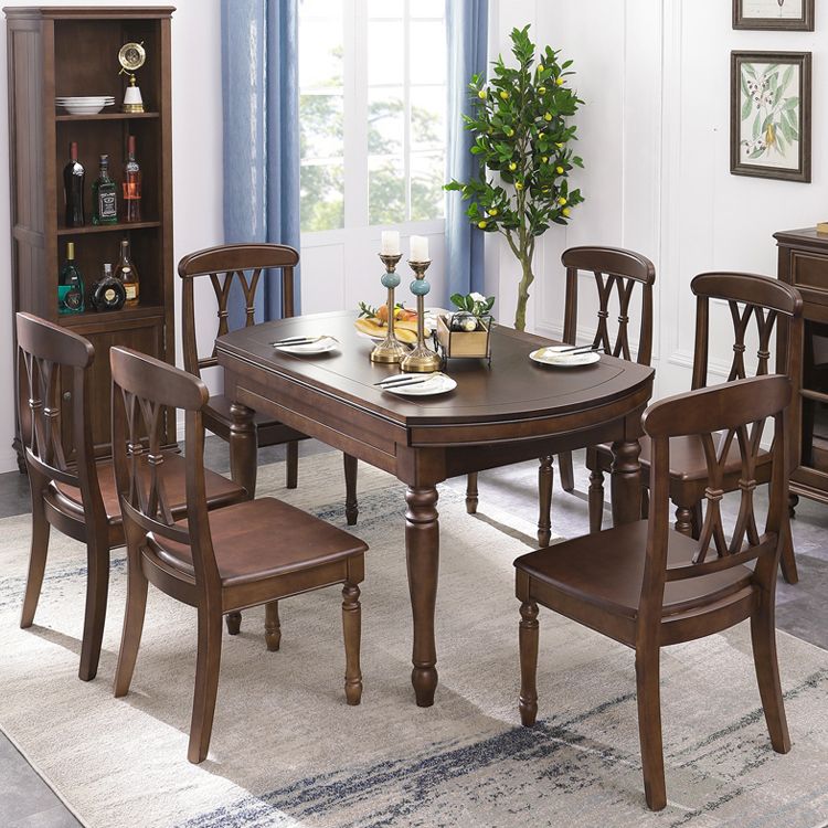 Vast hout verlengbare eettafel ingesteld 5/7 stukken eetgelegenheden voor keuken