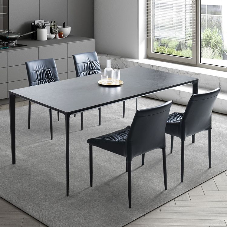 Estilo de diseñador 1/2/5/7 Piezas Rectángulo Juego de comedor de piedra sinterizada Juego de mesa de comedor de piedra sinterizada