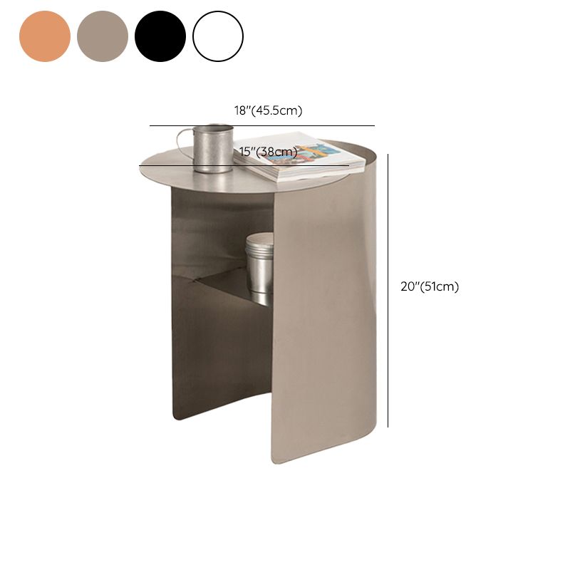 Contemporary Sofa Side Accent Table Metal with Storage Living Room Abstract Clearhalo 'Coffee & Accent Tables' 'End & Side Tables' 'end_side_tables' 'furn' 'furn_end_side_tables' 'Furniture' 'Living Room Furniture' 1200x1200_a66f3b47-b123-4914-9dbc-56c058f95f77