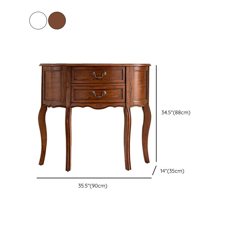 Wooden Console Table Mid Century Modern 14 Inch Wide Accent Table