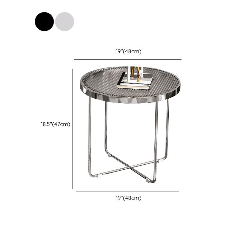Round Cross Legs Coffee Table Stainless Steel Cocktail Table Clearhalo 'Coffee & Accent Tables' 'Coffee Tables' 'coffee_tables' 'furn' 'furn_coffee_tables' 'Furniture' 'Living Room Furniture' 1200x1200_a66f7591-2c1d-4fba-9580-c6473520fcdf
