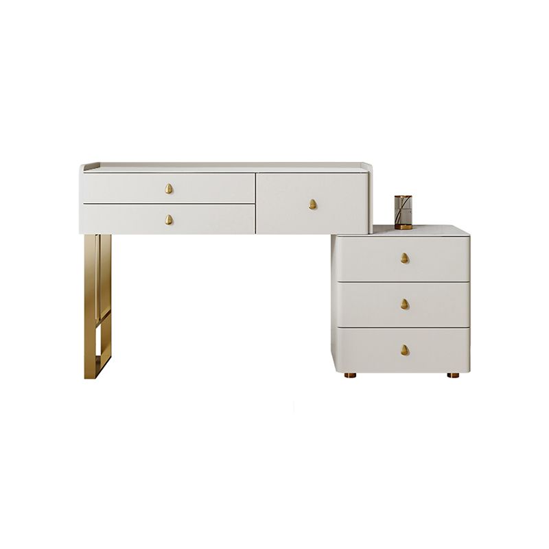 Dresseur beige ensemble avec tiroirs de rangement vanité de maquillage en pierre