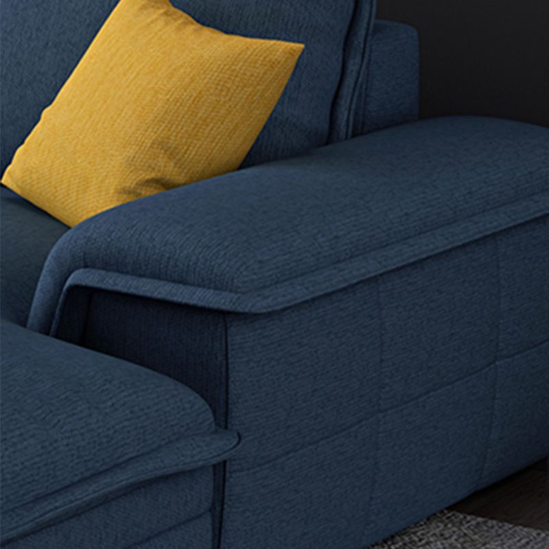 Contemporary 4 Pillows Back Sectional with Pillow Top Arms for 4 People