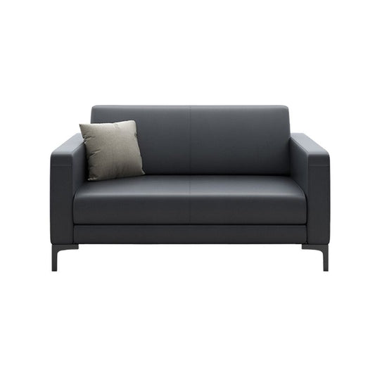Black Square Arm Sofa Contemporary Standard Sofa for Living Room, 27.55" W
