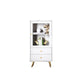 Modern Wooden Bookcase Standard Closed Back White/Champagne Bookshelf for Home Office