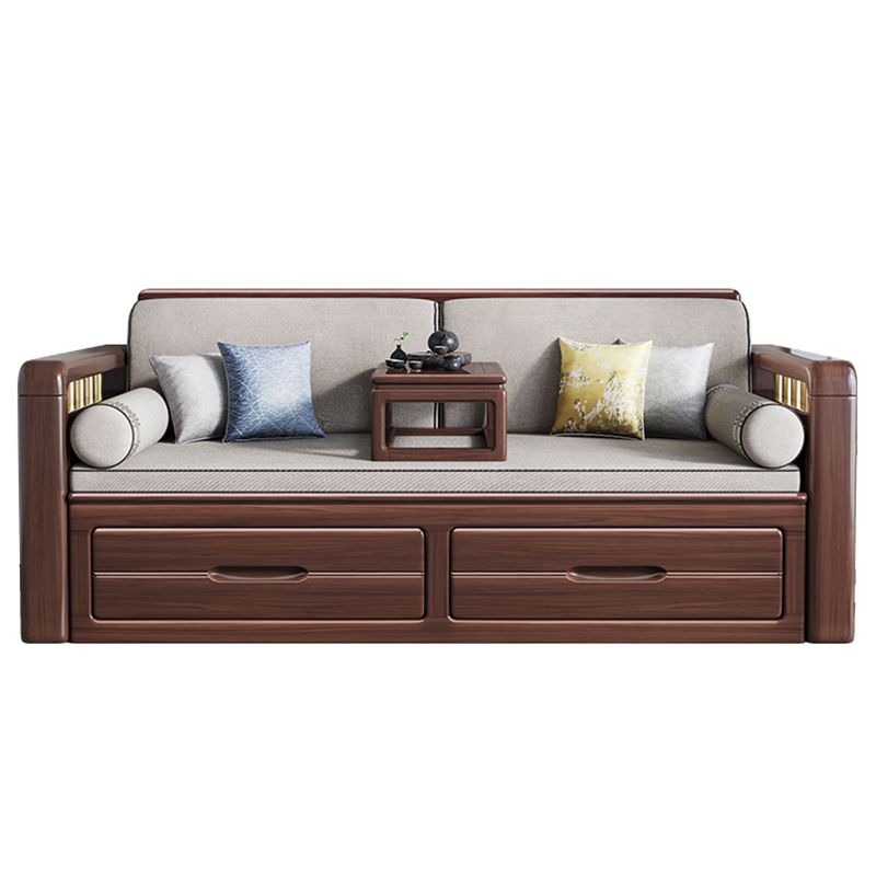 Glam Foldable Sleeper Sofa Latex and Foam Convertible Sofas with Storage