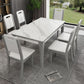 Rectangle Mid-Century Dining Table White Sintered Stone Fixed Table Clearhalo ' dining_table' 'Dining Tables & Seating' 'Dining Tables' 'furn' 'furn_dining_table' 'Furniture' 'furniture_dining_table' 'Kitchen & Dining Furniture' 'kitchen&dining_furn' 'kitchen' 'kitchen_dining_table' 1200x1200_a6732166-dd6a-45a4-84b7-ff9ebfb47472