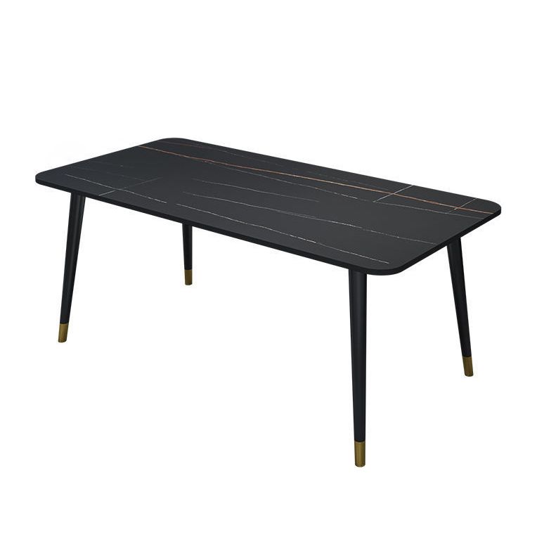 Glam Stone Rectangle Dining Table Matte Finish Home Table with 4 Legs Clearhalo 'Dining Tables & Seating' 'Dining Tables' 'dining_table' 'furn' 'furn_dining_table' 'Furniture' 'furniture_dining_table' 'Kitchen & Dining Furniture' 'kitchen' 'kitchen_dining_table' 1200x1200_a6739fac-8935-4809-a58c-e27d595afe27