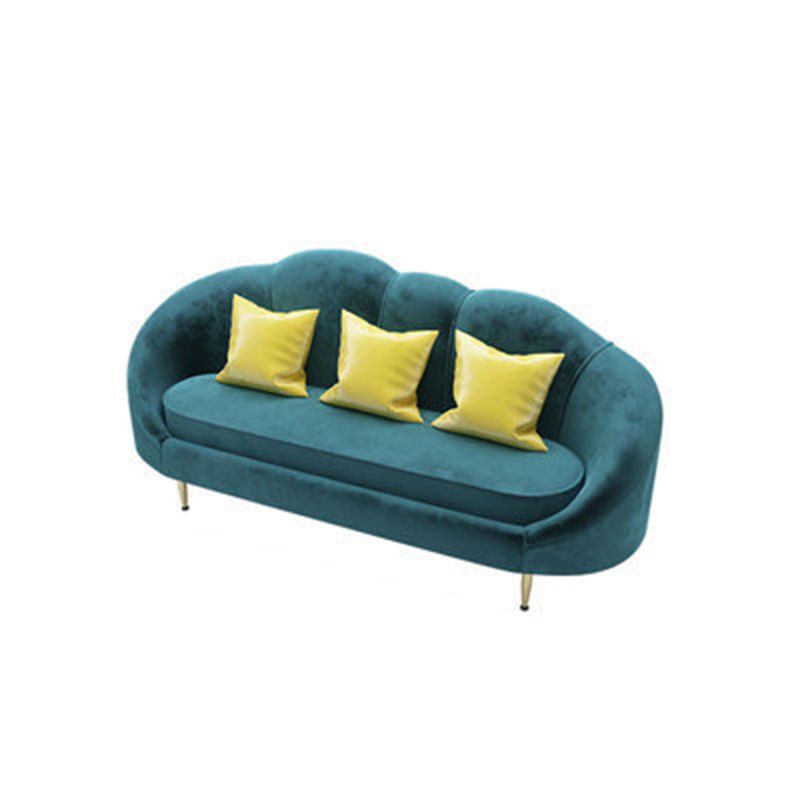 Contemporary Velvet Sofa with Slopped Arm and Tight Back for Apartment Clearhalo 'furn' 'furn_sofas' 'Furniture' 'Living Room Furniture' 'Sofa' 'sofas' 1200x1200_a6749678-5dea-4613-b42c-87000c9c8216