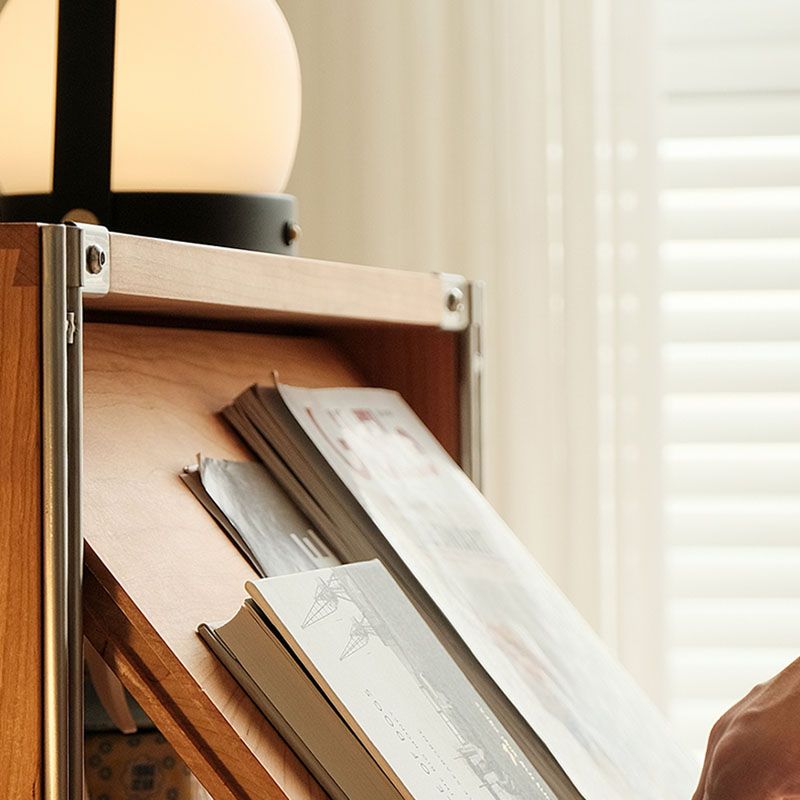 Contemporary Solid Wood Bookcase Closed Back Bookshelf with Cabinets Clearhalo 'Bookcases' 'furn' 'furn_bookcases' 'Furniture' 'Office Furniture' 1200x1200_a675a2f6-7d5e-4c1d-8524-6dad8545407c