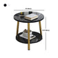 Modern Style Round/oval Wood-paneled 3/4 Leg Base with Storage Rack Coffee Table