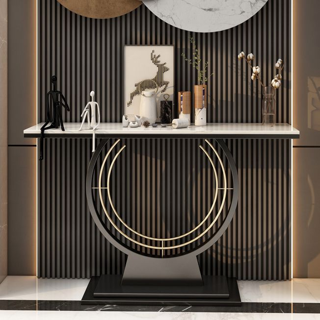 Tavolo da console in pietra moderna Tavolo da rettangolo con scaffale per Hall