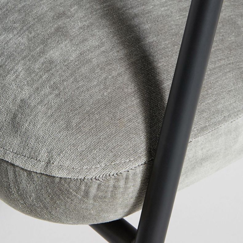 Metal Contemporary Indoor Arm Chair Matte Fabric Open Back Chair Clearhalo ' kitchen&dining_furn' 'Dining Chairs' 'Dining Tables & Seating' 'dining_chair' 'furn' 'furn_dining_chair' 'Furniture' 'furniture_dining_chair' 'Kitchen & Dining Furniture' 'kitchen' 1200x1200_a676ed5c-29f0-437f-929f-e774e26cb57e