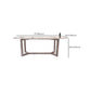 Table à manger rectangulaire en pierre moderne, base en métal pour salle à manger
