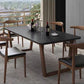 Tavolo da pranzo moderno rettangolare per tavolo da pranzo con piano in pietra nera domestica
