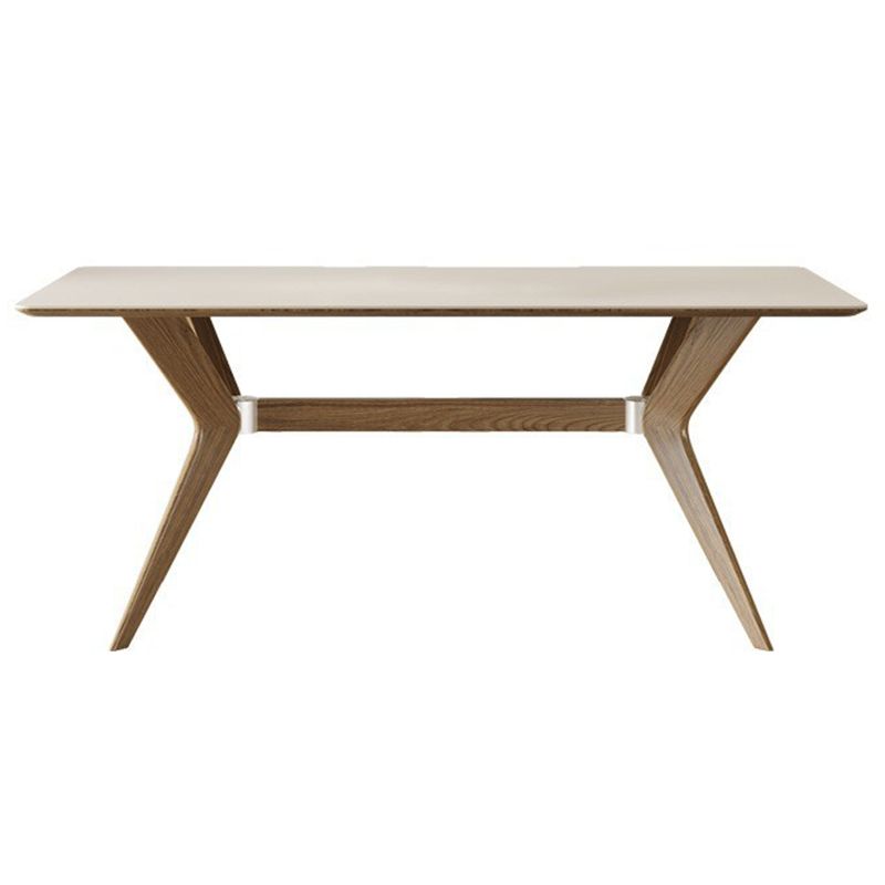 Simplicity Style Dinette Table Rectangle Stone Dinner Table in White Clearhalo 'Dining Tables & Seating' 'Dining Tables' 'dining_table' 'furn' 'furn_dining_table' 'Furniture' 'Kitchen & Dining Furniture' 1200x1200_a679f6db-2eb2-4cdf-916b-6d42c325a77d