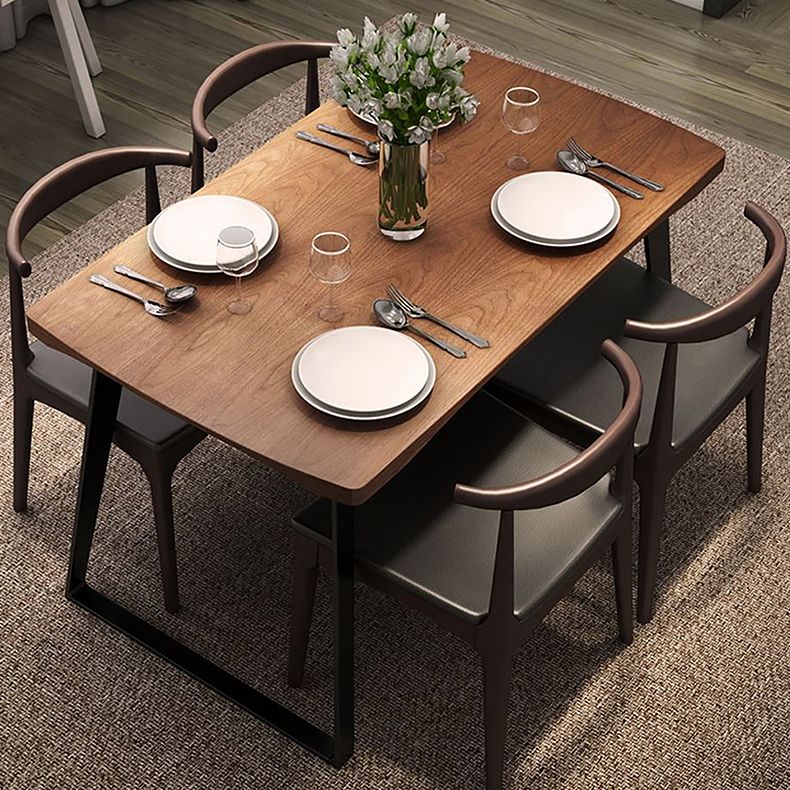 Industrial 1/5 pieces Dinette Set Solid Wood Dining Table with Chairs Clearhalo 'Dining Room Sets' 'Dining Tables & Seating' 'dining_room_set' 'furn' 'furn_dining_room_set' 'Furniture' 'furniture_dining_room_set' 'Kitchen & Dining Furniture' 'kitchen&dining_furn' 'kitchen' 1200x1200_a67a4eaa-167f-4d35-bf3f-47d93f64f50f