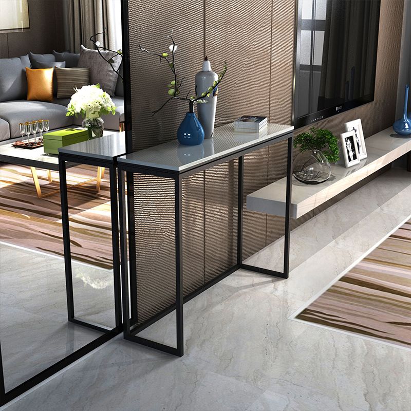 Table de console blanc rectangulaire moderne - Table de la console 11,81 "x 31,49"