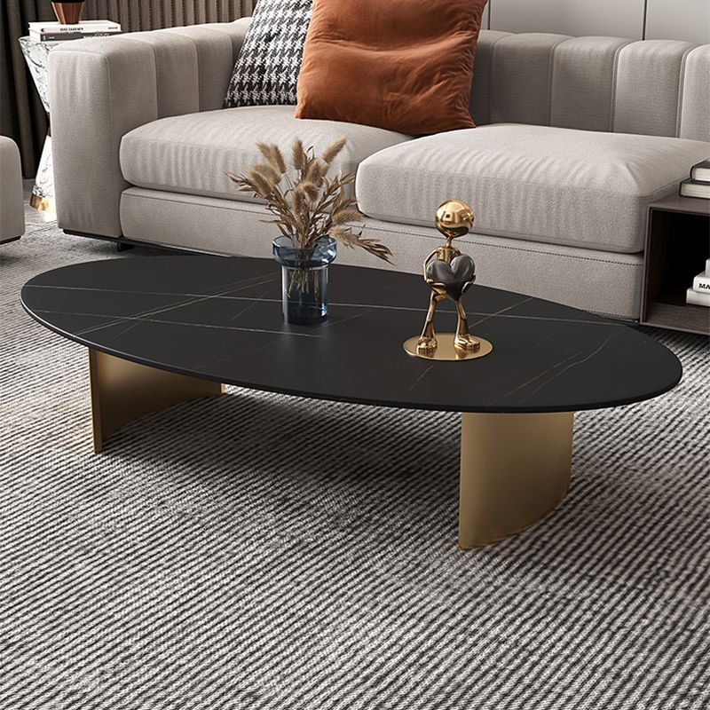 15,75 "H 1 Single Couchtisch Glam Elliptical Stone Cocktail Tisch