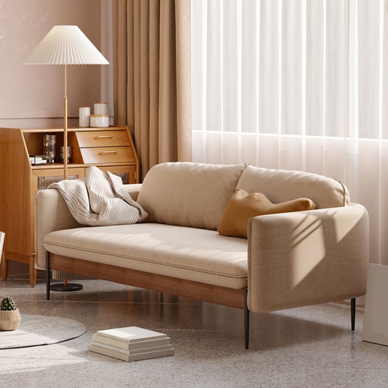 Cushions Square Arm Sofa Scandinavian 31.5" D x 31.5" H Linen Wooden Sofa Clearhalo 'furn' 'furn_sofas' 'Furniture' 'furniture_sofas' 'kitchen' 'kitchen_sofas' 'Living Room Furniture' 'Sofa' 'sofas' 1200x1200_a67b1926-f0dc-4d52-82b5-d3b614263913