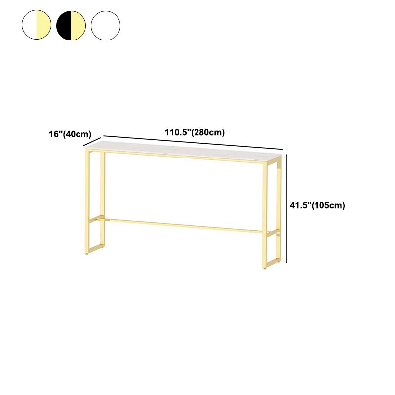 Tavolo da pub di base in metallo glam rettangolo barra di altezza barra per interno