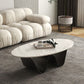 Table basse ovale abstraite en ardoise ou table de bout