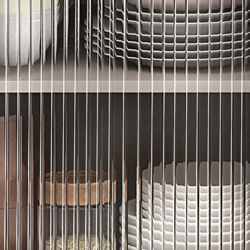 Modern Glass Doors Server 3 Drawers and Doors Cabinets Buffet Sideboard with LED Lights Clearhalo 'buffet_sideboard' 'Buffets & Sideboards' 'furn' 'furn_buffet_sideboard' 'Furniture' 'Kitchen & Dining Furniture' 1200x1200_a67d2e68-3b38-49b8-b800-0cb40b445f1c