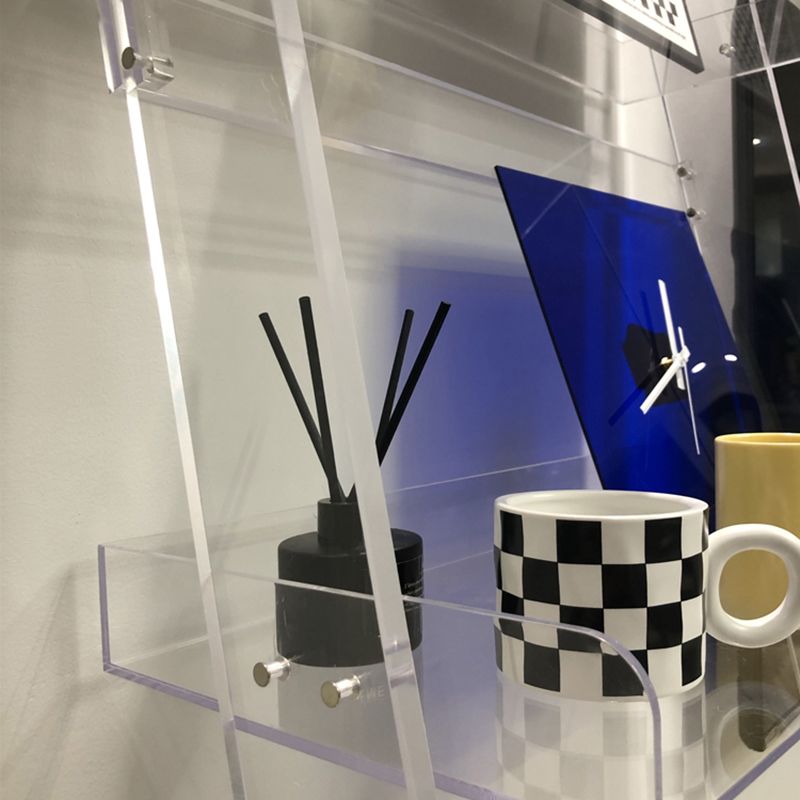 Bibliothèque acrylique à échelle de bibliothèque ouverte contemporaine avec étagères avec étagères