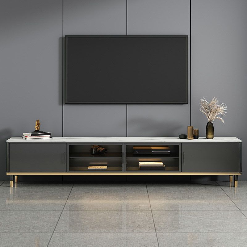 Stone TV Media Console Console TV con contenitore chiuso con ante