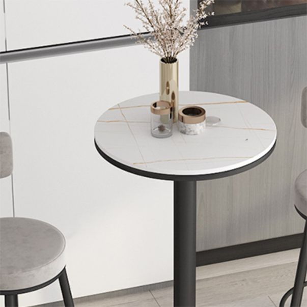 Modern Round Bar Table Set 1/3 Pcs Stone Top Bar Table and Leather Upholstered Stools Clearhalo 'Bar Furniture' 'furn' 'furn_home_bar_bar_sets' 'Furniture' 'Home Bars & Bar Sets' 'home_bar_bar_sets' 'Kitchen & Dining Furniture' 1200x1200_a6800edb-b81d-4b9e-b514-db625eb6bf4a
