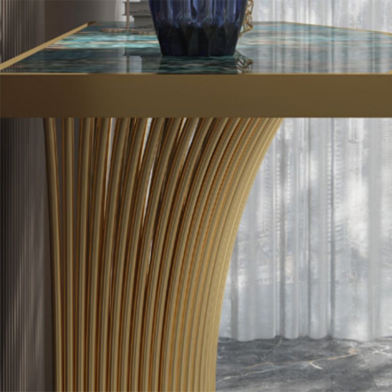 Glam Free Form Console Sofa Table with Stainless Steel Bracket for Hall